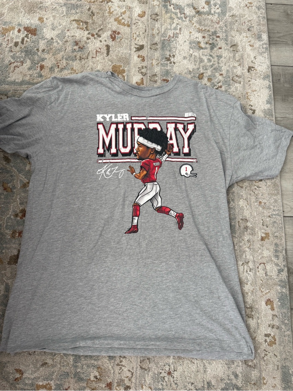 Kyler Murray Graphic Tee — Gray with Red Accent